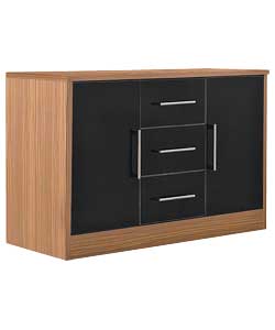 Hygena Madrid 3 Drawer 2 Door High Gloss Sideboard