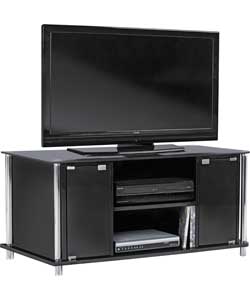 Hygena Matrix 32 Inch TV Cabinet - Black Glass