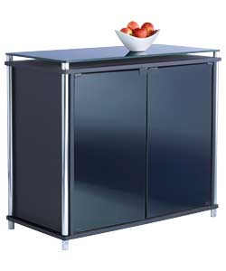Hygena Matrix Black Glass Sideboard