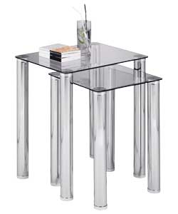 Hygena Matrix Clear Glass Nest of Tables