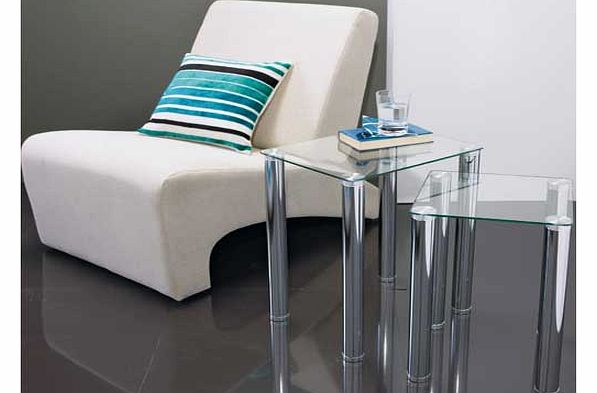Matrix Nest of 2 Tables - Clear Glass