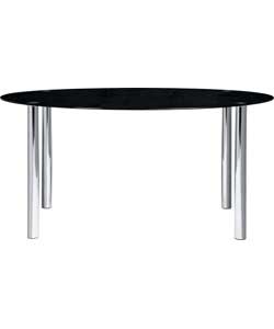 Hygena Matrix Oval Black Glass Dining Table