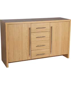 Hygena Mia 2 Door and 4 Drawer Sideboard - Oak
