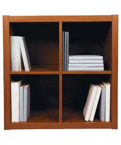 Misaki Modular 4 Cube Storage Walnut Finish