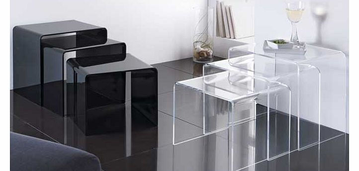 Hygena Mistral Nest of 3 Tables - Black