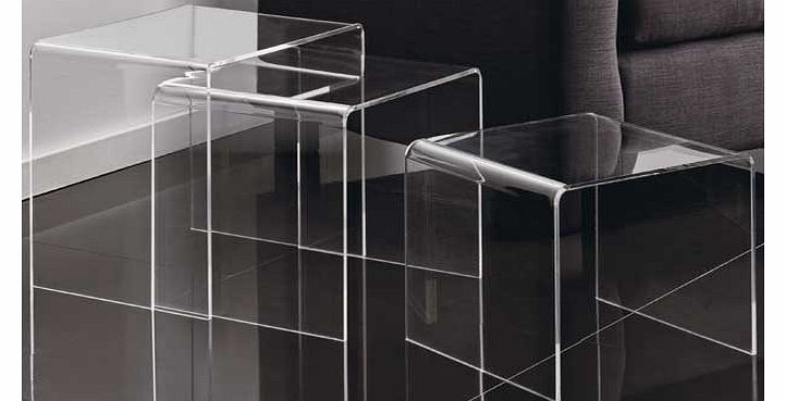 Hygena Mistral Nest of 3 Tables - Clear Acrylic