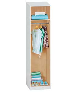 Hygena Modular 1 Door Wardrobe - White Panelled