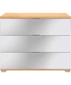 Modular 3 Drawer Chest - Oak Mirrored