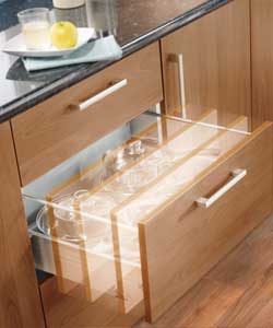 Hygena Monza 500mm 4 Drawer Base Unit - Oak