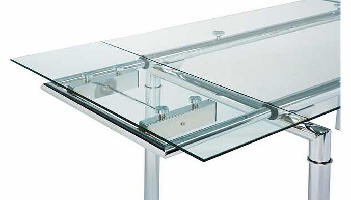 Hygena Savannah Clear Glass Extendable Dining