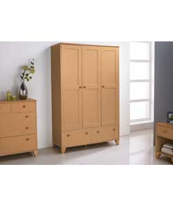 Hygena Shaker 3 Door 2 Drawer Wardrobe - Oak