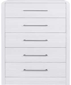 Hygena Strand Assembled 5 Drawer Chest - White