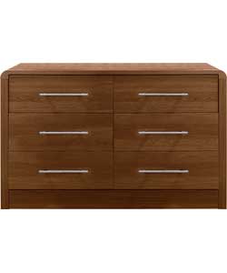 Hygena Strand Assembled 6 Drawer Chest - Walnut
