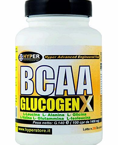 Hyper Amino BCAA Glucogenetici. Contains 6 amino acids (alanine, glycine, leucine, isoleucine, valine, glutamine). Contains one gram of pure amino acids per tablet. Ideal for muscle recovery after a s