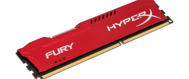 HyperX FURY Series 8GB DDR3 1600MHz CL10 DIMM Memory Module - Red