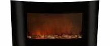 Wall Mounted Fire/ Landscape Black Curved Glass/ Flame Effect with Remote Control, 2000 Watt
