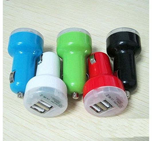 I LOVE DIY ILOVEDIY 1PC White Dual Port Car Charger USB Adapter for iPhone 5 5s 4 4s 3GS Samsung Galaxy s3 s4