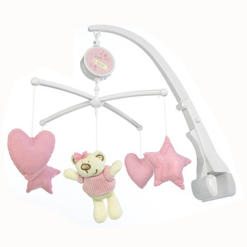 I Love My Bear Pink Cot Mobile