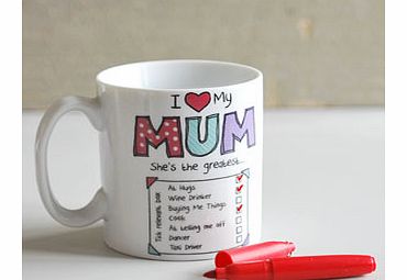 I Love My Mum Tick Mug