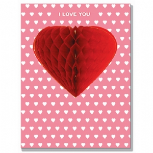 Love You Card with 3D Paper Heart