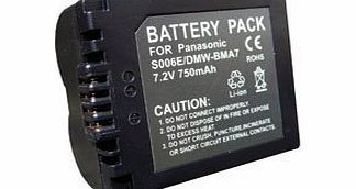 I-Luv-Life Premium Quality - Rechargeable Panasonic CGA-S006E, CGA-S006, CGA-S006E, CGA-S006A, CGA-S006A/1B, CGA-S006E/1B, CGR-S006E, CGR-S006E/1B DMW-BMA7 Series Camera Battery
