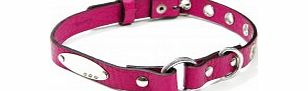 Pink Leather Dog Collar
