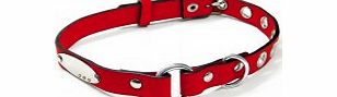 I Puppies Red Leather Dog Collar