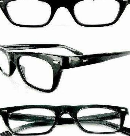 I-Sential One Pair of  2.00 Designer Style Retro Inspired Wayfarer Reading Glasses Black Frame Vintage Classic Men Women Unisex  2