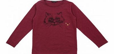 I talk too much Cat T-shirt Cherry red `2 years,4 years,8