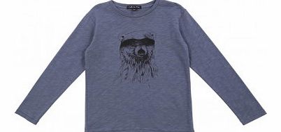 I talk too much Denis bear t-shirt Grey blue `2 years,4 years,6