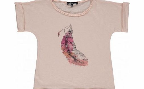 I talk too much Feather Esther T-shirt Powder pink `2 years,4