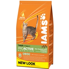 Iams Adult Complete Cat Food with New Zealand Lamb 3kg and 10kg