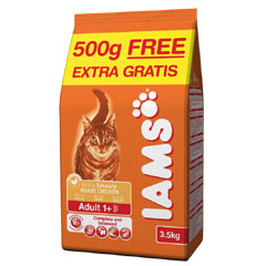 iams Cat Adult Chicken 3kg   500g FREE