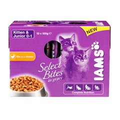 iams Cat Select Bites Kitten 100g 10 Pack