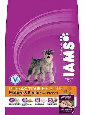 Adult Senior and Mature 7+ Chicken Dry Dog Food 3 kg (Pack of 3)