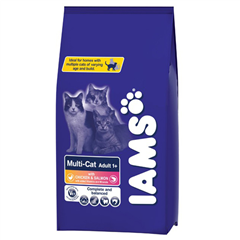 Iams Multi Cat Complete Cat Food Chicken and#38; Salmon 3kg
