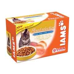 Iams Pouch Adult Cat Food Mixed Select in Gravy 100gm 12 Pack