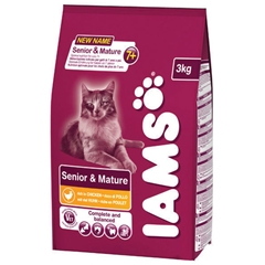 Iams Senior / Mature Complete Cat Food with Chicken 3kg