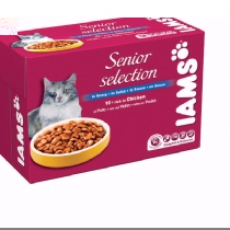 Iams Senior and Mature Cat Food Pouches 100G X