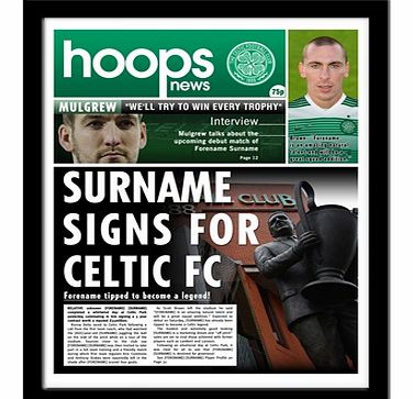 Ian Philipson Celtic Personalised Newspaper - Framed
