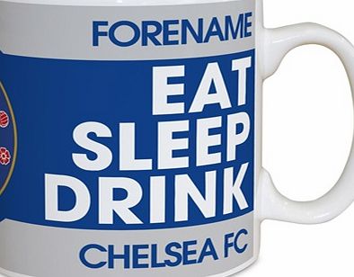 Ian Philipson Chelsea Personalised Eat Sleep Drink Watch Mug