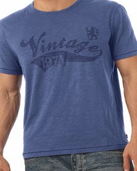 Ian Philipson Chelsea Personalised Vintage T-Shirt Blue