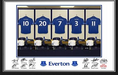 Everton Personalised Dressing Room Photo in