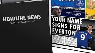 Everton Personalised Newspaper in Presentation