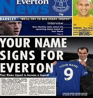 Everton Personalised Newspaper Single Page EVNP