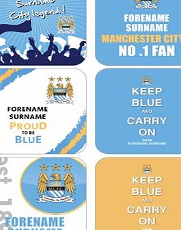 Ian Philipson Manchester City Personalised Coasters 6 Pack