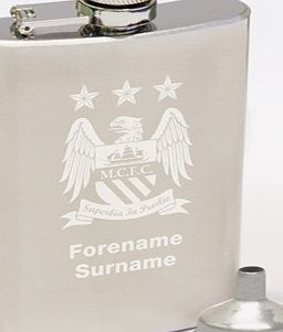 Ian Philipson Manchester City Personalised Crest Hip Flask 6oz