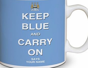 Ian Philipson Manchester City Personalised Keep Blue Mug