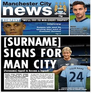 Ian Philipson Manchester City Personalised Newspaper - Framed