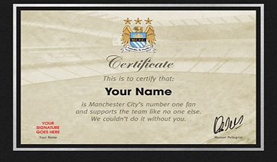 Ian Philipson Manchester City Personalised Number One Fan